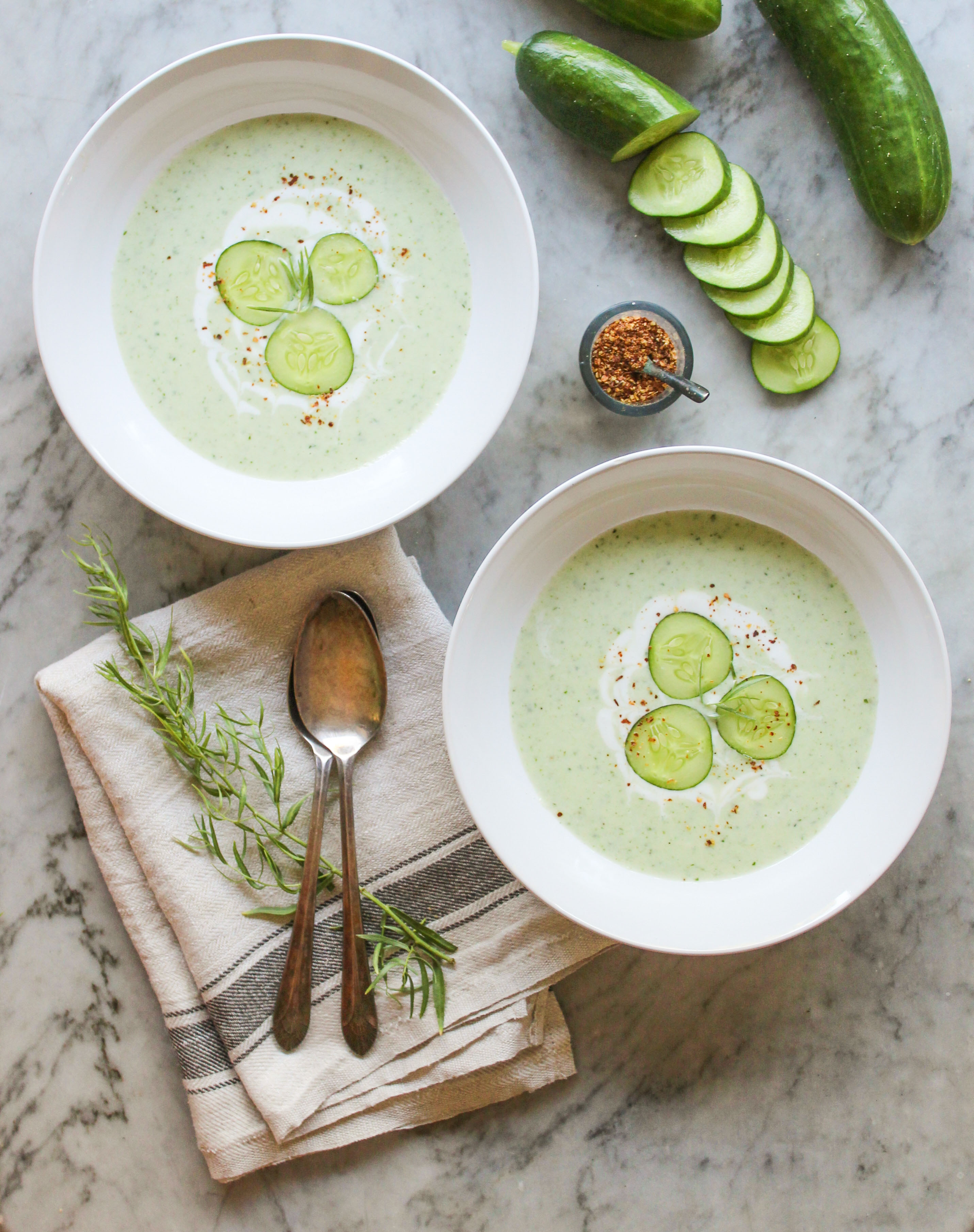 chilled cucumber, yogurt, and tarragon soup - Girl on the Range