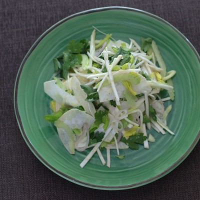 the sound of one hand chopping – celery root salad