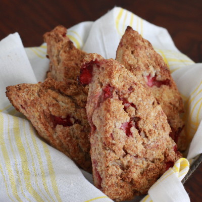 whole wheat strawberry and ricotta scones