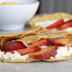 cinnamon crepes with peaches and cream