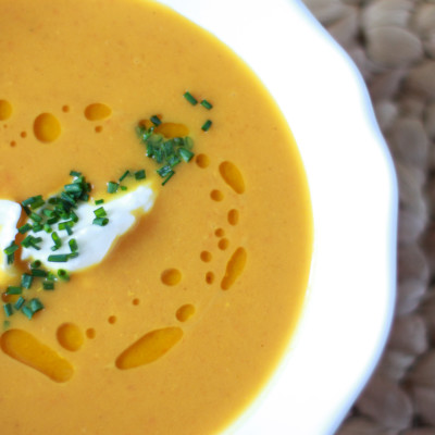 sweet potato soup with curry and coconut