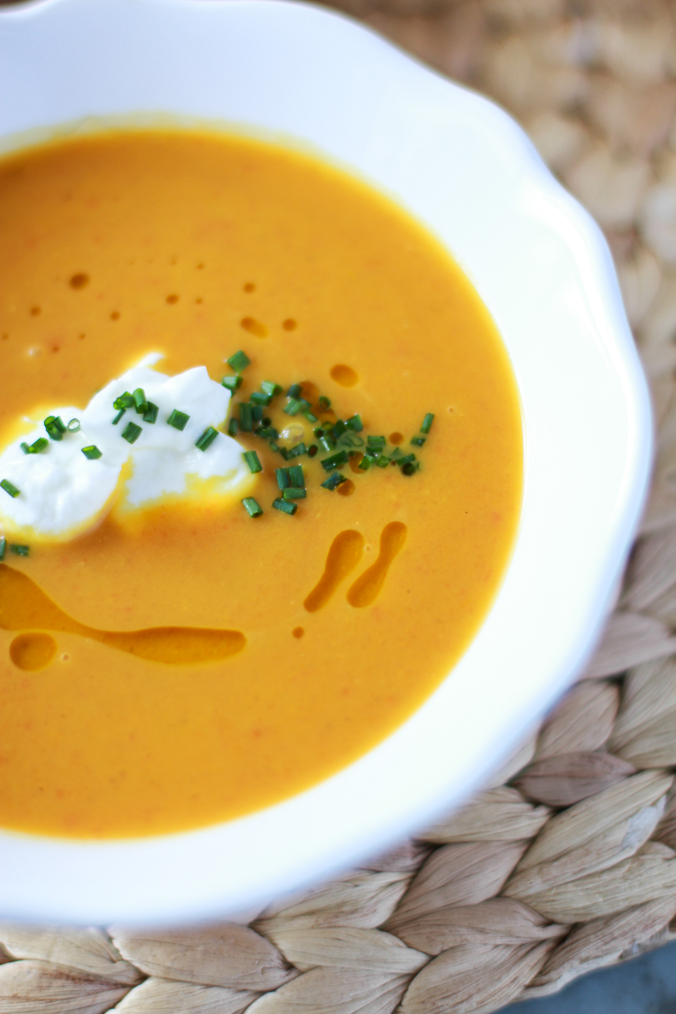 sweet potato soup with curry and coconut - Girl on the Range