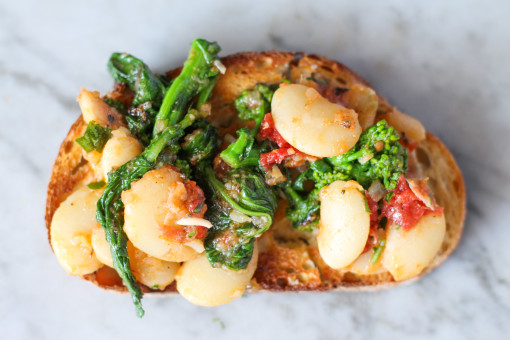 butter beans and broccolit rabe on toast www.girlontherange.com