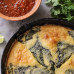 chile rellenos baked in cornbread & fire roasted tomato salsa
