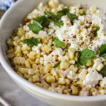 grilled corn salad with feta and mint