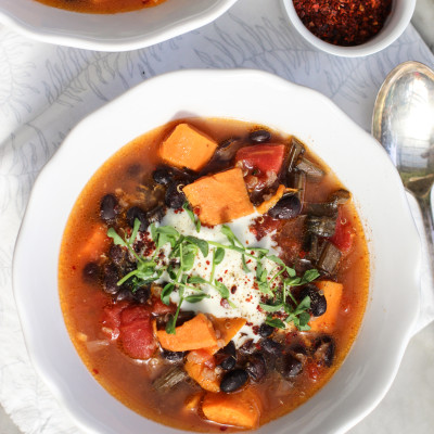 hearty black bean and sweet potato stew