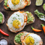 creamy avocado with chili-lime fried eggs