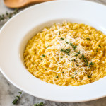 pumpkin risotto with thyme and parmesan