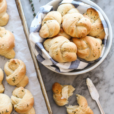 soft and buttery knot rolls