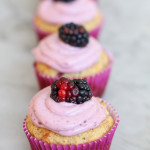 blackberry cupcakes with blackberry cream cheese frosting