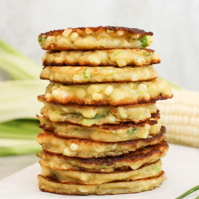 buttered corn and green onion fritters