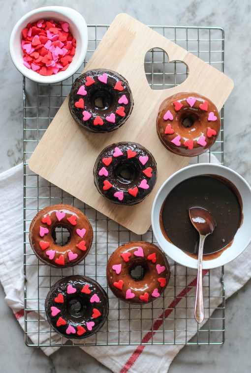 double chocolate donuts heart rack www.girlontherange.com