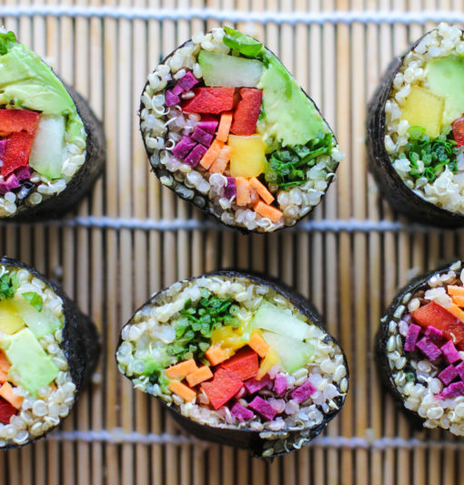 quinoa and vegetable sushi
