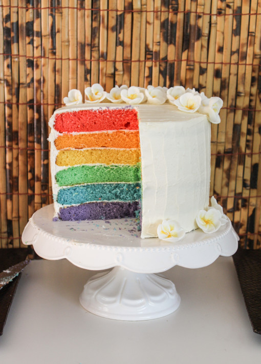 rainbow cake cut www.girlontherange.com