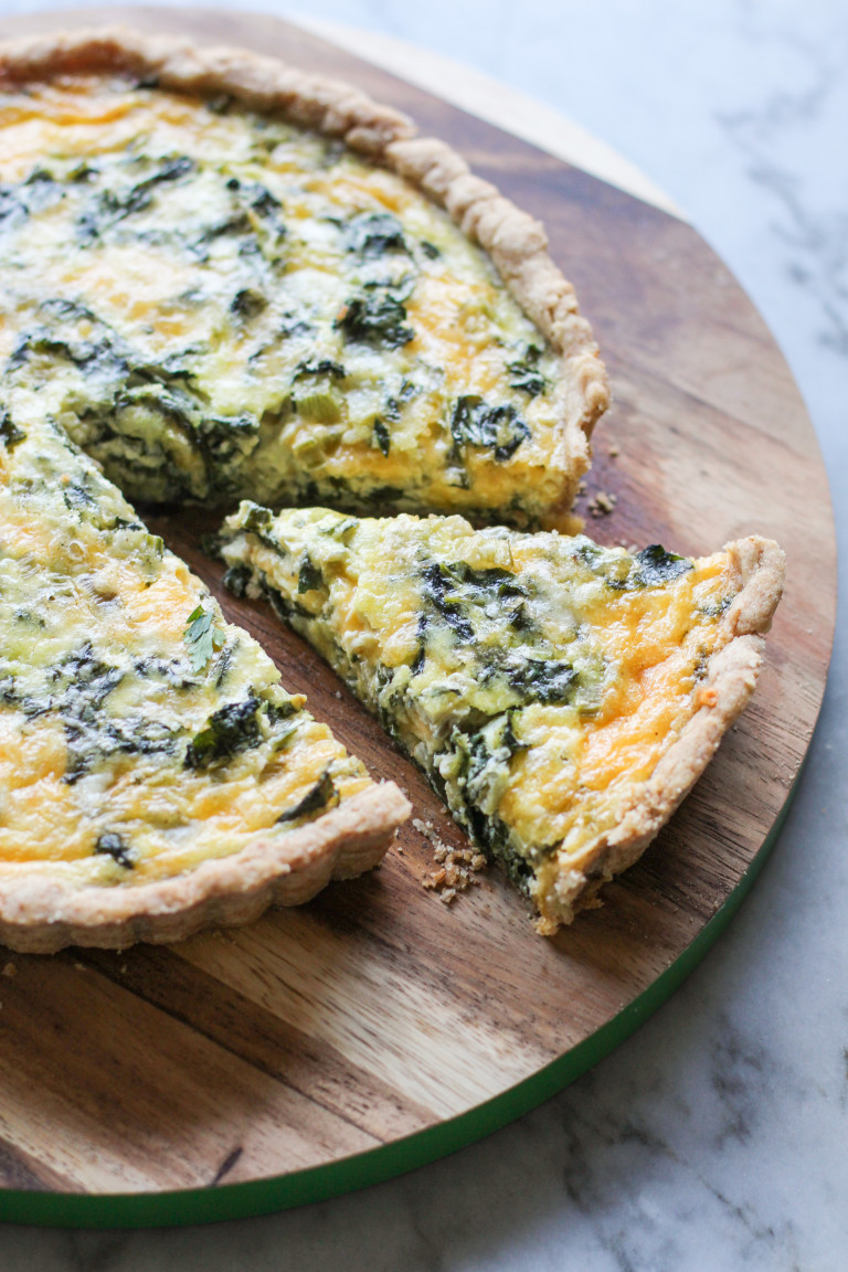 swiss chard and cheddar tart with oatmeal pastry - Girl on the Range