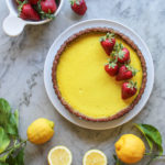 vegan lemon tart with almond crust