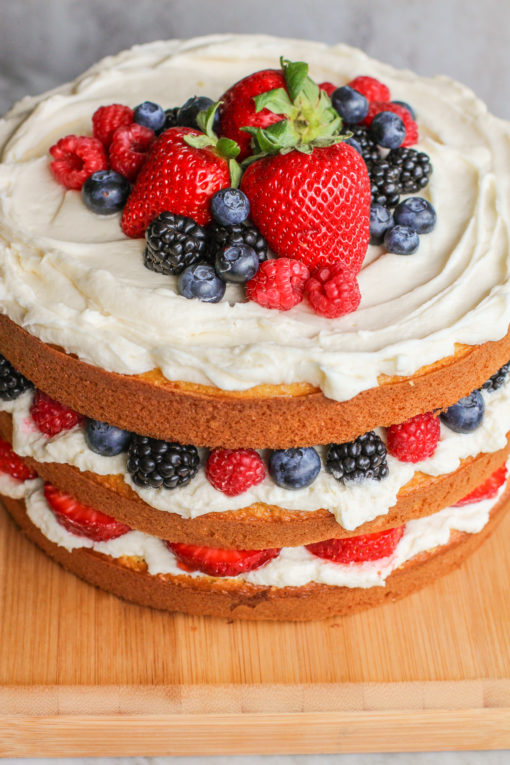 berry layer cake with vanilla buttercream frosting - Girl on the Range