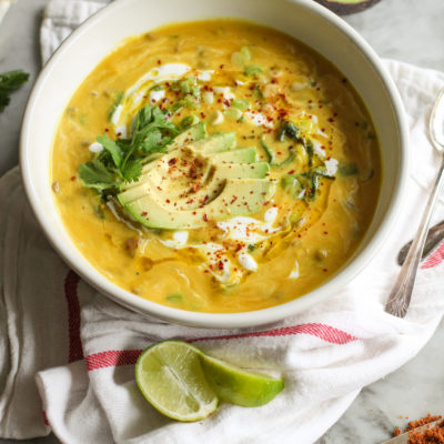 spicy red lentil and coconut soup