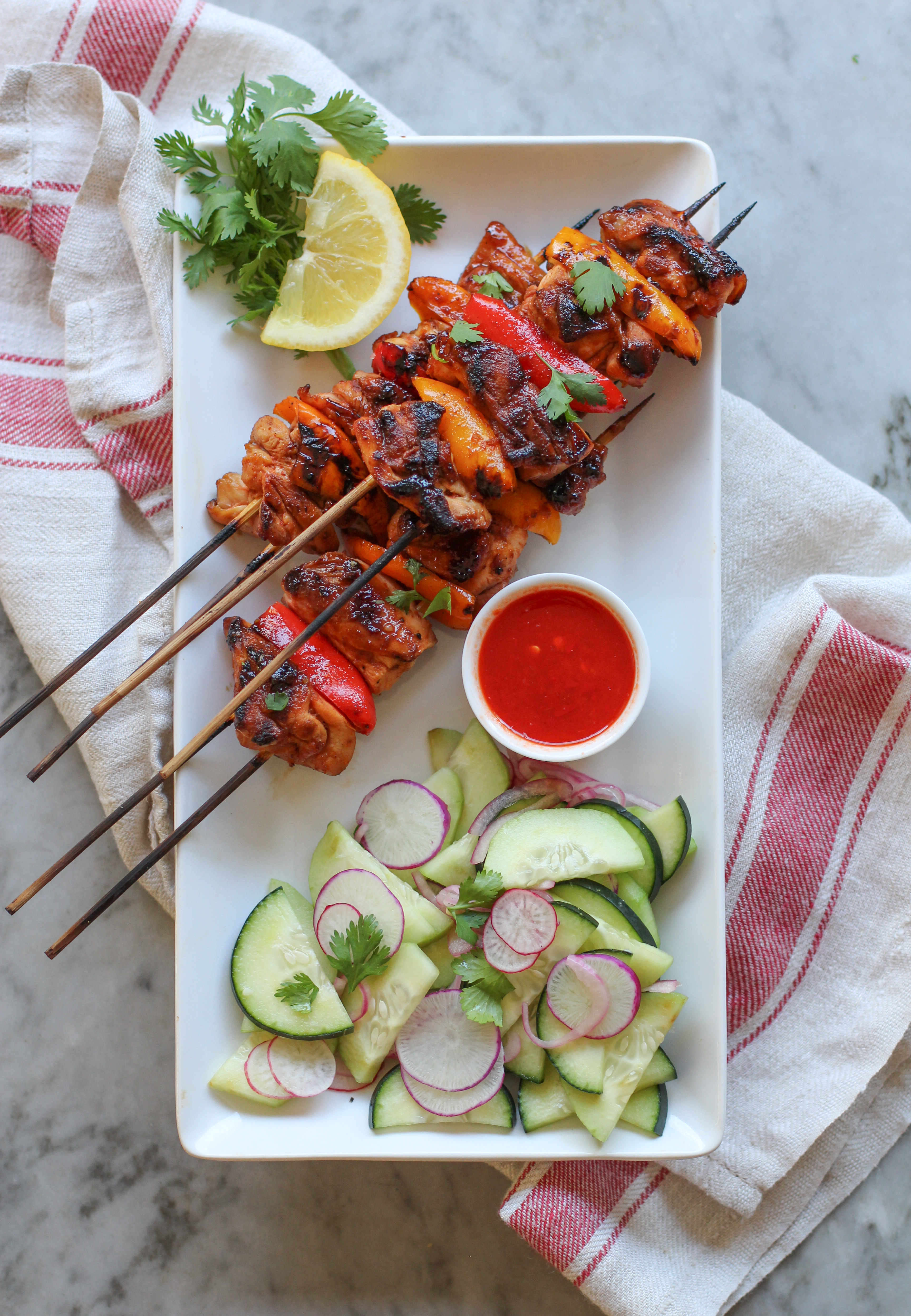 grilled sambal chicken skewers - Girl on the Range