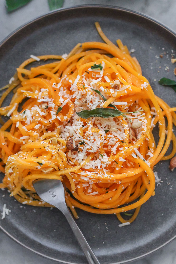 butternut squash noodles with brown butter and crispy sage - Girl on ...