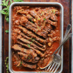 braised brisket with caramelized onions and garlic